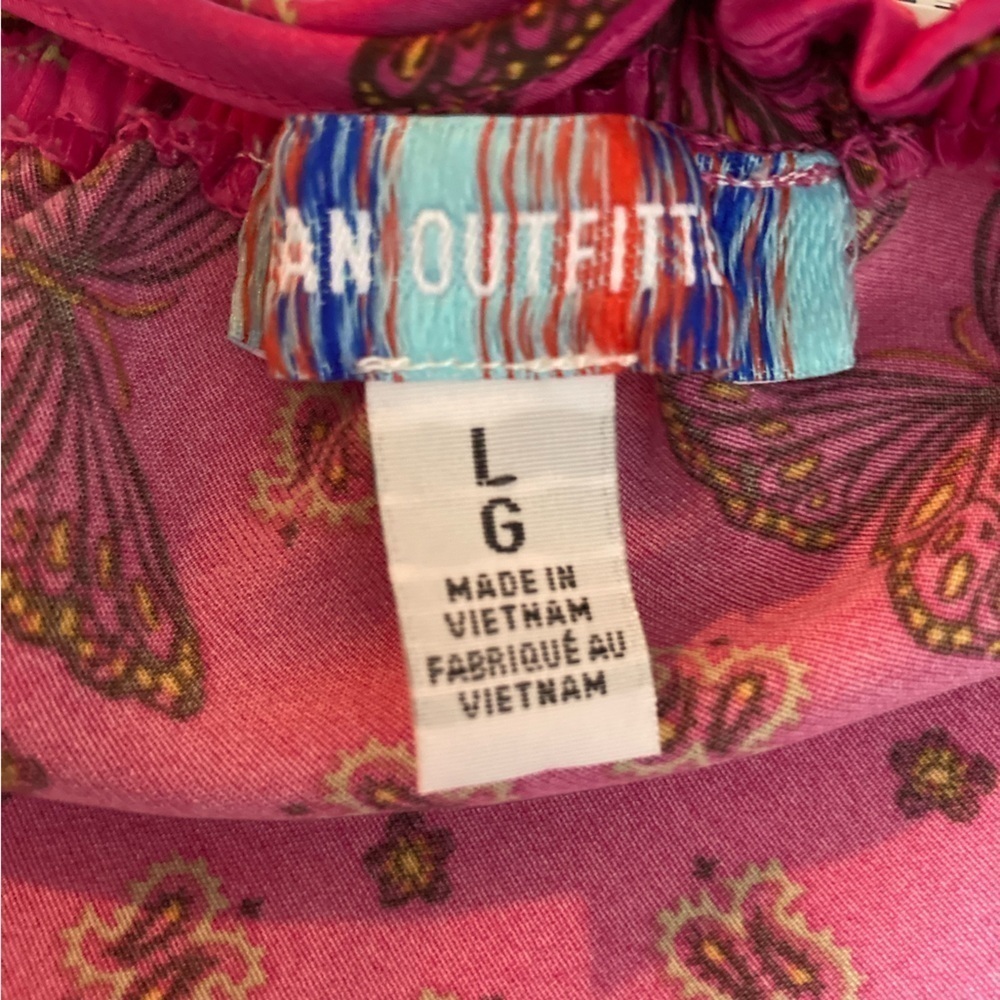 Urban Outfitters Samira Fuchsia satin butterfly dress Large - Picture 12 of 12